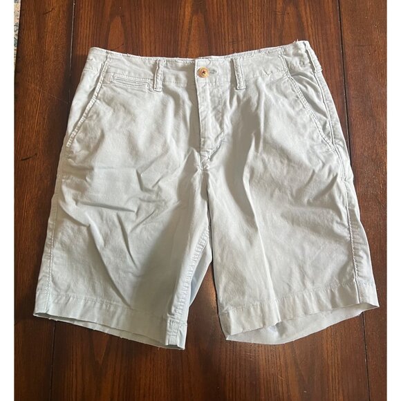 American Eagle Outfitters Light Blue Flat Front Khaki Shorts Men's 30 Waist - Picture 1 of 7